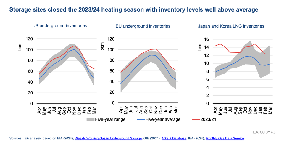 High Gas Inventory Levels Point to Easing Market Fundamentals: IEA